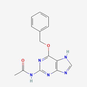 molecular formula C14H13N5O2 B1611415 N2-acetamido-6-benzyloxypurine CAS No. 92193-74-3