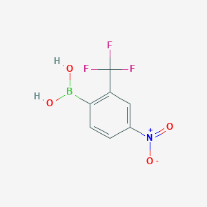 molecular formula C7H5BF3NO4 B1611430 4-Nitro-2-(trifluoromethyl)phenylboronic acid CAS No. 408359-15-9