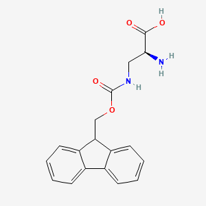 molecular formula C18H18N2O4 B1611443 L-Alanine, 3-[[(9H-fluoren-9-ylmethoxy)carbonyl]amino]- CAS No. 158860-18-5