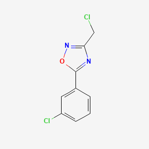 molecular formula C9H6Cl2N2O B1611449 3-(Chloromethyl)-5-(3-chlorophenyl)-1,2,4-oxadiazole CAS No. 657423-57-9