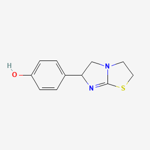 molecular formula C11H12N2OS B1611461 苯酚，4-(2,3,5,6-四氢咪唑并[2,1-b]噻唑-6-基)- CAS No. 6649-26-9