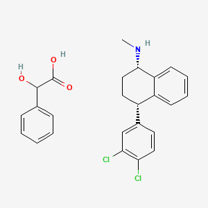 molecular formula C25H25Cl2NO3 B1611462 cis-(1s,4s)-n-methyl-4-(3,4-dichlorophenyl)-1,2,3,4-tetrahydro-1-naphthalenamine mandelate CAS No. 79617-97-3