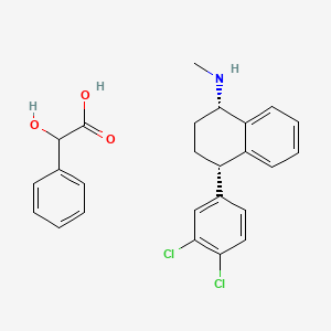 molecular formula C25H25Cl2NO3 B1611462 (1S-cis)-4-(3,4-Dichlorophenyl)-1,2,3,4-tetrahydro-N-methyl-1-naphthalenamine 2-hydroxy-2-phenylacetate CAS No. 79617-97-3