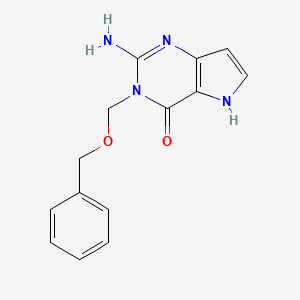 molecular formula C14H14N4O2 B1611468 4h-Pyrrolo[3,2-d]pyrimidin-4-one,2-amino-3,5-dihydro-3-[(phenylmethoxy)methyl]- CAS No. 518316-55-7