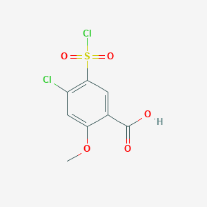 molecular formula C8H6Cl2O5S B1611483 4-Chloro-5-(chlorosulfonyl)-2-methoxybenzoic acid CAS No. 57479-73-9