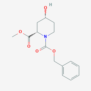 molecular formula C15H19NO5 B161155 (2S,4R)-1-benzyl 2-methyl 4-hydroxypiperidine-1,2-dicarboxylate CAS No. 133192-45-7