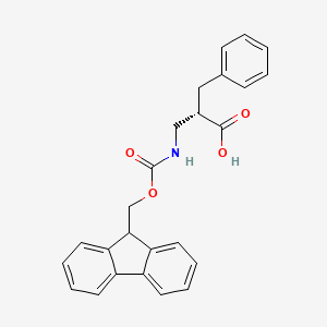 molecular formula C25H23NO4 B1611570 (S)-3-((((9H-Fluoren-9-yl)methoxy)carbonyl)amino)-2-benzylpropanoic acid CAS No. 203854-62-0