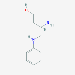 molecular formula C11H18N2O B1611574 4-Anilino-3-(methylamino)butan-1-ol CAS No. 88733-39-5