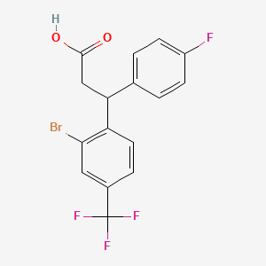 molecular formula C16H11BrF4O2 B1611580 3-(2-Bromo-4-(perfluoromethyl)phenyl)-3-(p-fluorophenyl)propionic acid CAS No. 80272-16-8