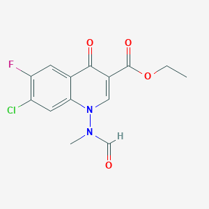 molecular formula C14H12ClFN2O4 B1611613 Ethyl 7-chloro-6-fluoro-1-(formylmethylamino)-1,4-dihydro-4-oxoquinoline-3-carboxylate CAS No. 88569-34-0