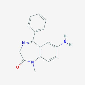 molecular formula C16H15N3O B161168 7-Amino-1-methyl-5-phenyl-1,3-dihydro-2H-1,4-benzodiazepin-2-one CAS No. 4959-16-4