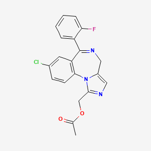 molecular formula C20H15ClFN3O2 B1611689 1-Acetoxymethyl-8-chloro-6-(2-fluorophenyl)-4H-imidazo[1,5-a][1,4]benzodiazepine CAS No. 59468-89-2