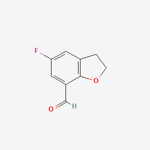 molecular formula C9H7FO2 B1611692 5-Fluoro-2,3-dihydrobenzofuran-7-carboxaldehyde CAS No. 245762-36-1