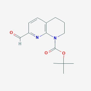 molecular formula C14H18N2O3 B1611697 tert-butyl 7-formyl-3,4-dihydro-1,8-naphthyridine-1(2H)-carboxylate CAS No. 912270-39-4