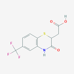 molecular formula C11H8F3NO3S B1611714 [3-Oxo-6-(trifluoromethyl)-3,4-dihydro-2H-1,4-benzothiazin-2-YL]acetic acid CAS No. 7196-94-3