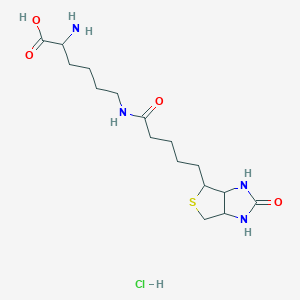 molecular formula C16H29ClN4O4S B1611715 2-Amino-6-[5-(2-oxo-1,3,3a,4,6,6a-hexahydrothieno[3,4-d]imidazol-4-yl)pentanoylamino]hexanoic acid;hydrochloride CAS No. 98930-70-2