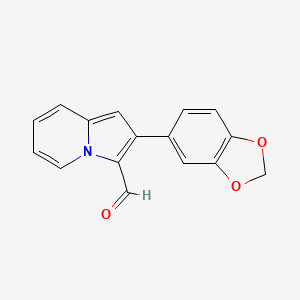 B1611721 2-(1,3-Benzodioxol-5-yl)indolizine-3-carboxaldehyde CAS No. 893612-89-0