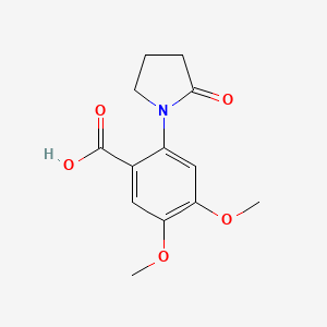 molecular formula C13H15NO5 B1611725 4,5-Dimethoxy-2-(2-oxopyrrolidin-1-yl)benzoic acid CAS No. 926268-05-5