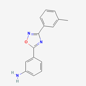 molecular formula C15H13N3O B1611731 3-[3-(3-Methylphenyl)-1,2,4-oxadiazol-5-YL]aniline CAS No. 915922-84-8