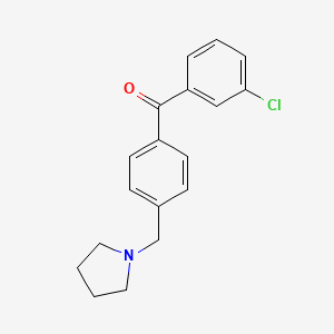 molecular formula C18H18ClNO B1611777 3-Chloro-4'-pyrrolidinomethyl benzophenone CAS No. 898776-32-4