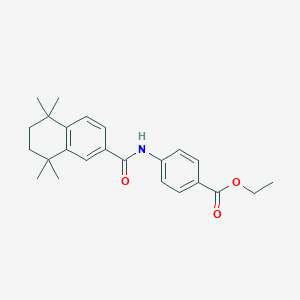 molecular formula C24H29NO3 B161189 Ethyl 4-[(5,5,8,8-tetramethyl-6,7-dihydronaphthalene-2-carbonyl)amino]benzoate CAS No. 127697-58-9