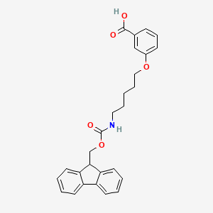 molecular formula C27H27NO5 B1611926 3-{5-[(Fluoren-9-ylmethoxy)carbonylamino]pentyloxy}benzoic acid CAS No. 850349-64-3