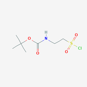 molecular formula C7H14ClNO4S B161193 Tert-butyl 2-(chlorosulfonyl)ethylcarbamate CAS No. 134019-73-1