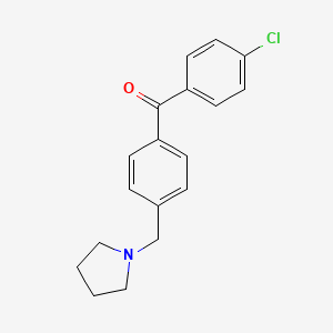 molecular formula C18H18ClNO B1611932 4-Chloro-4'-pyrrolidinomethyl benzophenone CAS No. 742085-16-1