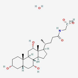 2-[[(4R)-4-[(3R,5S,7R,8R,9S,10S,12S,13R,14S,17R)-3,7,12-Trihydroxy-10,13-dimethyl-2,3,4,5,6,7,8,9,11,12,14,15,16,17-tetradecahydro-1H-cyclopenta[a]phenanthren-17-yl]pentanoyl]amino]acetic acid;hydrate