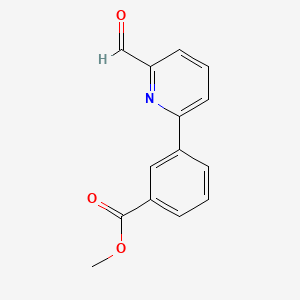 molecular formula C14H11NO3 B1611946 Methyl 3-(6-formyl-2-pyridinyl)benzoate CAS No. 834884-82-1