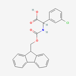 molecular formula C23H18ClNO4 B1611947 (3-Chloro-phenyl)-[(9H-fluoren-9-ylmethoxycarbonylamino)]-acetic acid CAS No. 339208-90-1