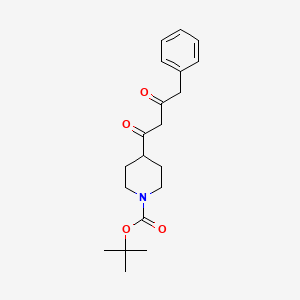 molecular formula C20H27NO4 B1611978 Tert-butyl 4-(3-oxo-4-phenylbutanoyl)piperidine-1-carboxylate CAS No. 301219-11-4