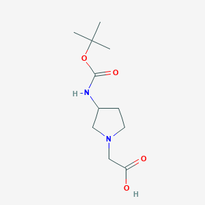 molecular formula C11H20N2O4 B1612021 (3-tert-Butoxycarbonylamino-pyrrolidin-1-yl)-acetic acid CAS No. 261715-71-3