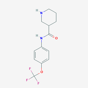 molecular formula C13H15F3N2O2 B1612035 N-[4-(Trifluoromethoxy)phenyl]piperidine-3-carboxamide CAS No. 883106-71-6