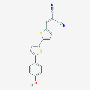 molecular formula C18H10N2OS2 B161205 2-((5'-(4-Hydroxyphenyl)-2,2'-bithiophen-5-yl)methylene)malononitrile CAS No. 868592-56-7