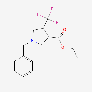 molecular formula C15H18F3NO2 B1612076 Ethyl 1-benzyl-4-(trifluoromethyl)pyrrolidine-3-carboxylate CAS No. 913744-78-2