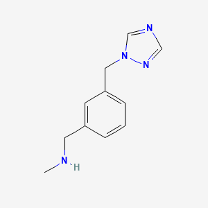 molecular formula C11H14N4 B1612136 N-Methyl-N-[3-(1H-1,2,4-triazol-1-ylmethyl)benzyl]amine CAS No. 876316-32-4