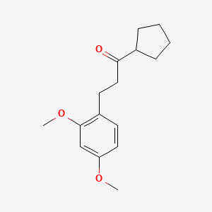 molecular formula C16H22O3 B1612192 1-Cyclopentyl-3-(2,4-dimethoxyphenyl)propan-1-one CAS No. 625445-85-4