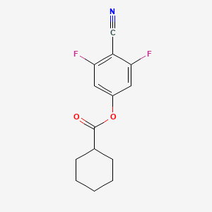 molecular formula C14H13F2NO2 B1612240 Cyclohexanecarboxylic acid 4-cyano-3,5-difluorophenyl ester CAS No. 458549-24-1