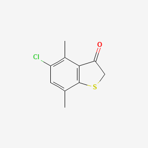 molecular formula C10H9ClOS B1612255 5-Chloro-4,7-dimethylbenzo[B]thiophen-3(2H)-one CAS No. 82-61-1