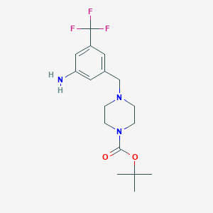 molecular formula C17H24F3N3O2 B1612261 3-(4-Boc-哌嗪-1-基甲基)-5-三氟甲基苯胺 CAS No. 442846-59-5