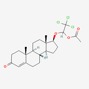molecular formula C23H31Cl3O4 B1612262 Cloxotestosterone acetate CAS No. 13867-82-8