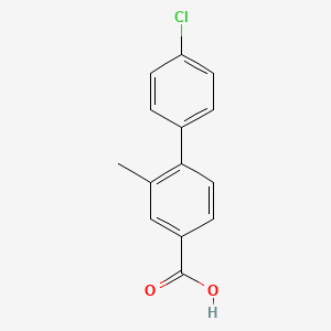 molecular formula C14H11ClO2 B1612276 4'-Chloro-2-methyl-[1,1'-biphenyl]-4-carboxylic acid CAS No. 849239-85-6