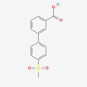 molecular formula C14H12O4S B1612295 4'-(Methylsulfonyl)-[1,1'-biphenyl]-3-carboxylic acid CAS No. 893736-70-4