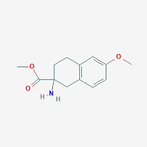 molecular formula C13H17NO3 B1612303 Methyl 2-amino-6-methoxy-1,2,3,4-tetrahydronaphthalene-2-carboxylate CAS No. 771431-06-2