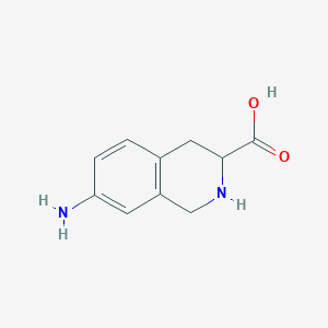 molecular formula C10H12N2O2 B1612319 7-Amino-1,2,3,4-tetrahydroisoquinoline-3-carboxylic acid CAS No. 756803-94-8