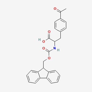 molecular formula C26H23NO5 B1612324 (S)-2-((((9H-Fluoren-9-yl)methoxy)carbonyl)amino)-3-(4-acetylphenyl)propanoic acid CAS No. 204716-07-4