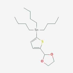molecular formula C19H34O2SSn B1612333 (5-(1,3-Dioxolan-2-yl)thiophen-2-yl)tributylstannane CAS No. 349616-56-4