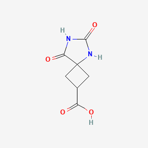 molecular formula C7H8N2O4 B1612347 6,8-Dioxo-5,7-diazaspiro[3.4]octane-2-carboxylic acid CAS No. 1186202-25-4