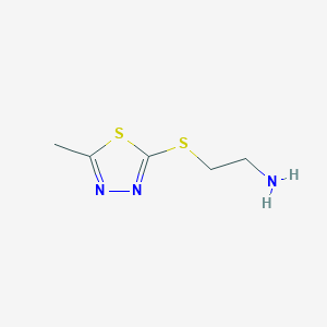 molecular formula C5H9N3S2 B1612356 2-((5-Methyl-1,3,4-thiadiazol-2-yl)thio)ethanamine CAS No. 642092-87-3
